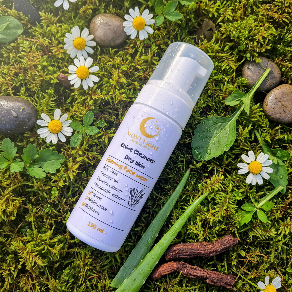 غسول شاين للبشرة الجافه رغوى خالى من السالفيت مع خلاصة الصبار  Foaming face wash dry skin Cleanser