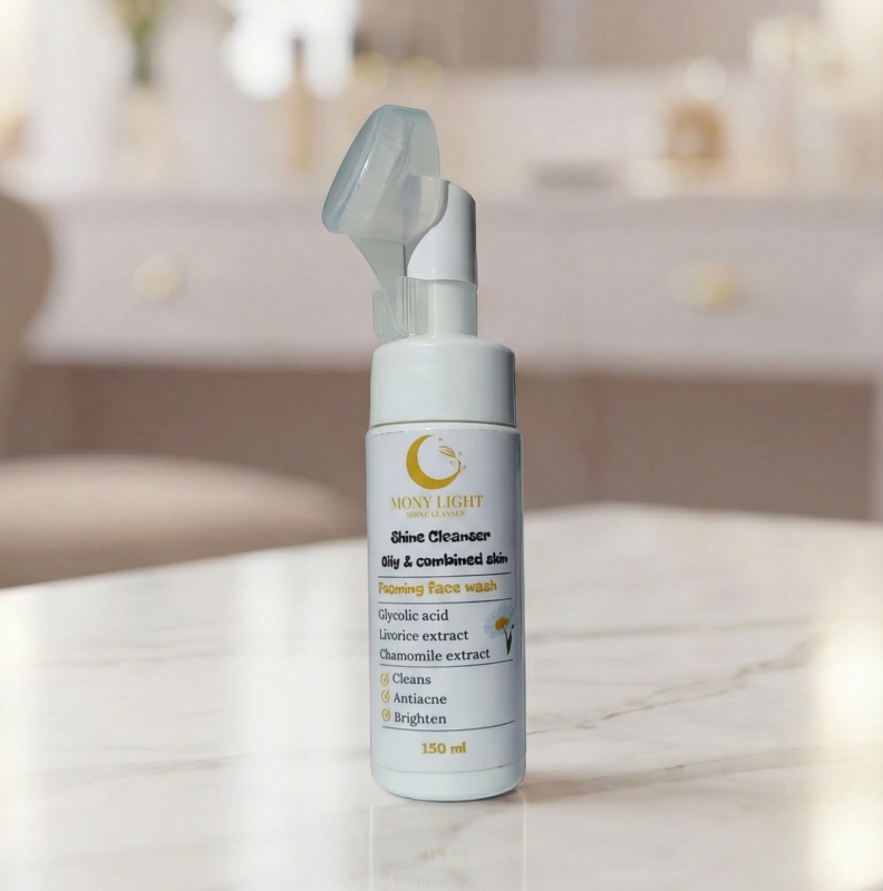 غسول شاين للبشرة الدهنية والمخلتطه رغوى بمقشرات AHA الحجم الكبير  Foaming face wash Shine Cleanser