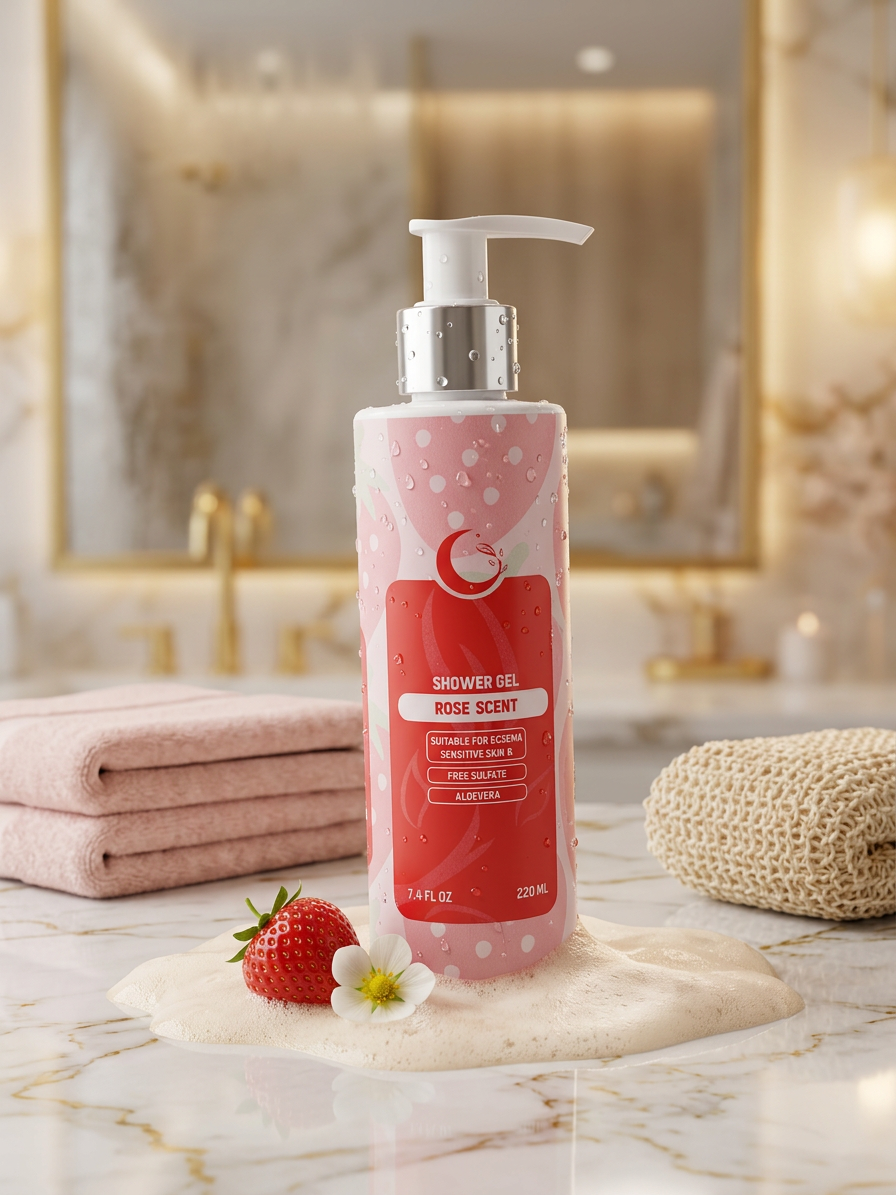 شاور جل مونى برائحة الفرواله Strawberry shower gel free sulfate